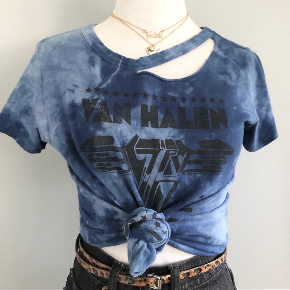 Blue Tie Dye Van Halen Whiskey A Go-Go Tee - Picture 2 of 9